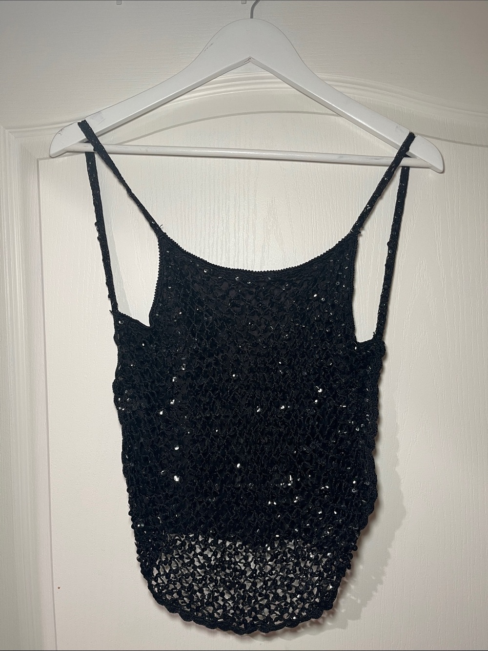 Vintage sequin backless shirt